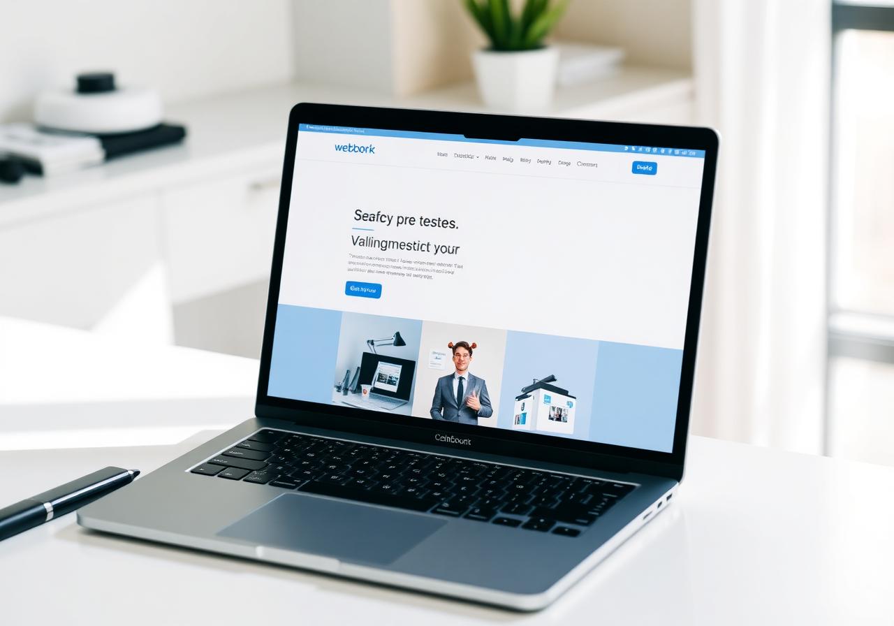 Modern laptop displaying a custom-built business website